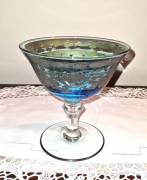 Alzata a coppa vintage Tecnostudio Andria  in vetro decorato a mano con festoni . In custodia regalo