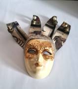 Maschere veneziane  vinta anni '80 ,decorative da parete, in ceramica e cartapesta, non indossabili,