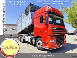 RIF.1205 DAF XF 105.510 – 2011 – 3 ASSI – CASSONE RIBALTABILE TRILATERALE IN ACCIAIO INOX (2019) CON