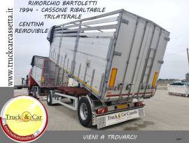 RIF.1206 RIMORCHIO BARTOLETTI – 1994 – CASSONE RIBALTABILE TRILATERALE IN ACCIAIO INOX CON CENTINA R