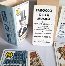 Tarocco della Musica” , edizione numerata N°  462/ 2000 di Osvaldo Menegazzi,consulenza di Paola Mai