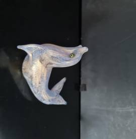 Duetto La Murrina formato da foca e pesce in vetro di Murano anni 90 marchiati , in condizioni perfe