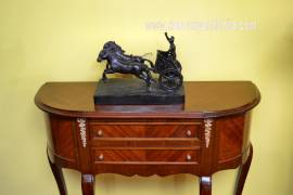 Console in noce mezzo giro stile Luigi XV