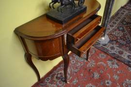 Console in noce mezzo giro stile Luigi XV