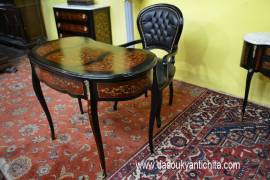 Scrittoio da centro a fagiolo stile Luigi XV Boulle