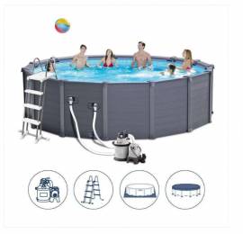 Intex 26384 Piscina Graphite Fuori Terra Rotonda 4.78 x 124H cm Nuova Versione