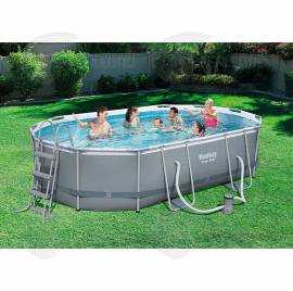 Power Steel Piscina Fuori Terra Ovale 488x305x107 cm