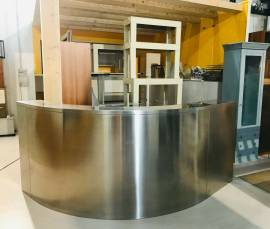 Bancone reception usato per uffici semicurvo acciaio inox  