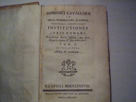 Libro anno 1788 Cavallarii Institutiones iuris romani