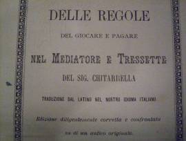 Libro anno 1896 Chitarrela DELLE REGOLE DEL GIOCARE