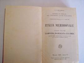 Libro anno 1928 TCI BERTARELLI Italia Meridionale Vol III