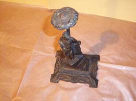 Statuetta pastorello con ombrello cm 21,5 vintage