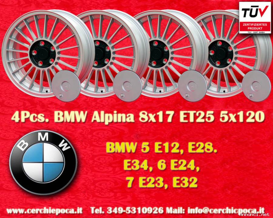 4 pz. cerchi BMW Alpina 8x17 ET25 5 E12, E28, E34,