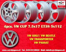 4 pz. cerchi VW Cup 7.5x17 ET38 T4, Golf, Passat, 