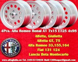 4 pz. cerchi Alfa Romeo, Fiat, Lancia A1 7x15 ET25
