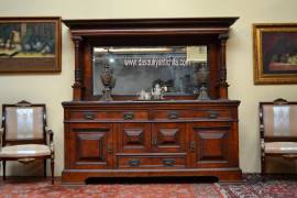 Antica credenza doppio corpo con specchio XX secolo