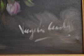 Dipinto olio su tela di Virgilio Cicala fiori anni 90