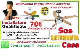 Ventilatore a soffitto s o.s installazione Roma 