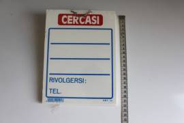CARTELLO SEGNALETICO - Cercasi - segnaletica segnale plastica anni 80/90