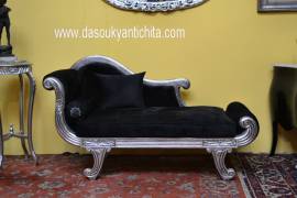 Dormeuse-divano argentato stile Impero
