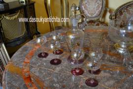 Set da liquore in vetro di Murano con sei bicchieri vintage