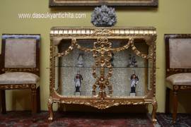 Servante-vetrina dorata stile Barocco