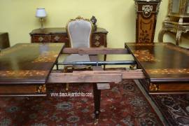 Tavolo rettangolare intarsiato stile inglese allungabile fino a 350cm