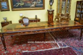 Tavolo rettangolare intarsiato stile inglese allungabile fino a 350cm