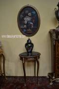 Tavolino ovale con piano in marmo stile Luigi XV