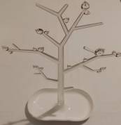Albero portagioie KOZIOL base bianca svuota tasche e fusto trasparente nuovo