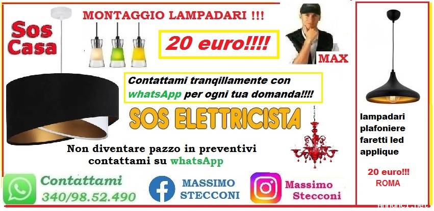 Montaggio plafoniera lampadario Eur Roma