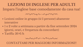 LEZIONI DI INGLESE PER ADULTI ONLINE