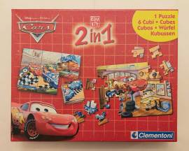Cars Edu Clementoni  Kit 2 in 1(1 puzzle 35 pezzi + 6 cubi) Made in Italy