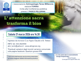 Conferenza al parco L'ATTENZIONE SACRA TRASFORMA IL BIOS (Torino)