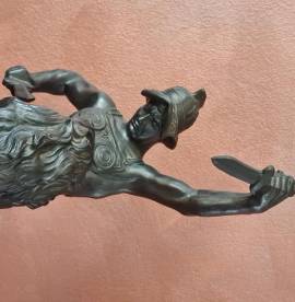 Ferdinando De Luca . Gladiatore che combatte con un leone. 