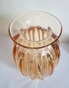 Vaso vetro soffiato  a costolature  vintage stile Murano 