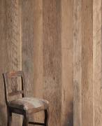 Rivestimento interno in fettoni di travi rovere antico