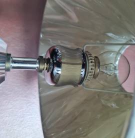 Lampada   in  cristallo sfaccettato e molato a tulipano   in stile Art Deco