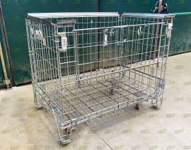 Gabbie o ceste metalliche sovrapponibili con ruote