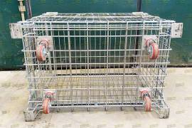 Gabbie o ceste metalliche sovrapponibili con ruote