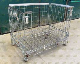 Gabbie o ceste metalliche sovrapponibili con ruote