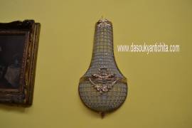 Coppia di applique a mongolfiera a due luci stile Impero