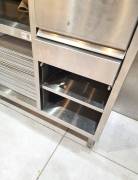 TAVOLO INOX DA LAVORO CON ALZATINA USATO  