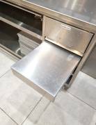TAVOLO INOX DA LAVORO CON ALZATINA USATO  