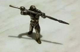 Rara Figura in argento con punzone 800 raffigurante un guerriero con lancia 
