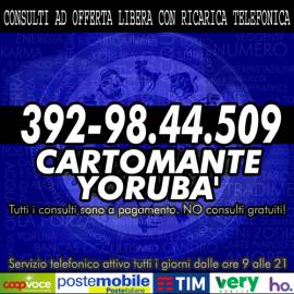 Studio di Cartomanzia YORUBA'. Consulto serio ed approfondito della durata massima di 30 minuti. 