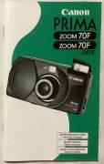 Libretto di istruzioni per la macchina fotografica Canon Prima Zoom 70F Date