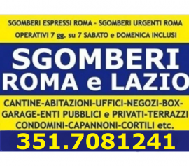 ROMA TRASPORTI TRASLOCHI E SGOMBERI PICCOLI E GRANDI OVUNQUE PREZZI MODICI 7GG SU7 TEL. 351.7081241