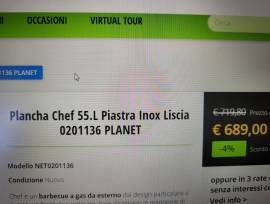 vendo PIAASTRA COTTURA GAS PLANET CHEF 55 L