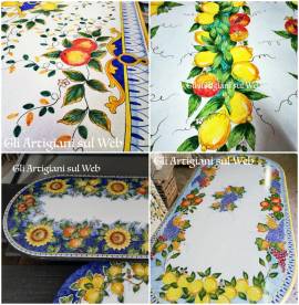 TAVOLI IN PIETRA LAVICA DECORATI A MANO IN LIGURIA E IN TUTTA ITALIA
